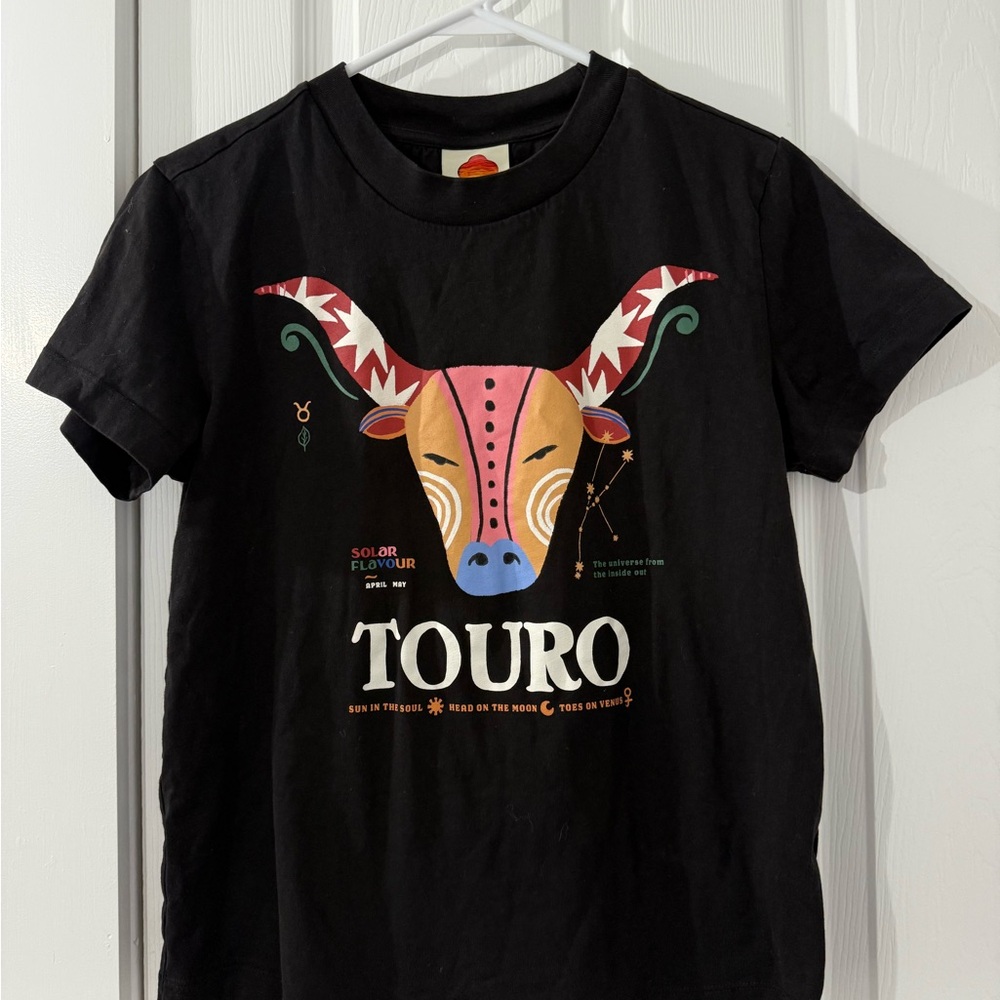 FARM Rio Black Tee with Colorful Bull Design - Picture 2 of 5